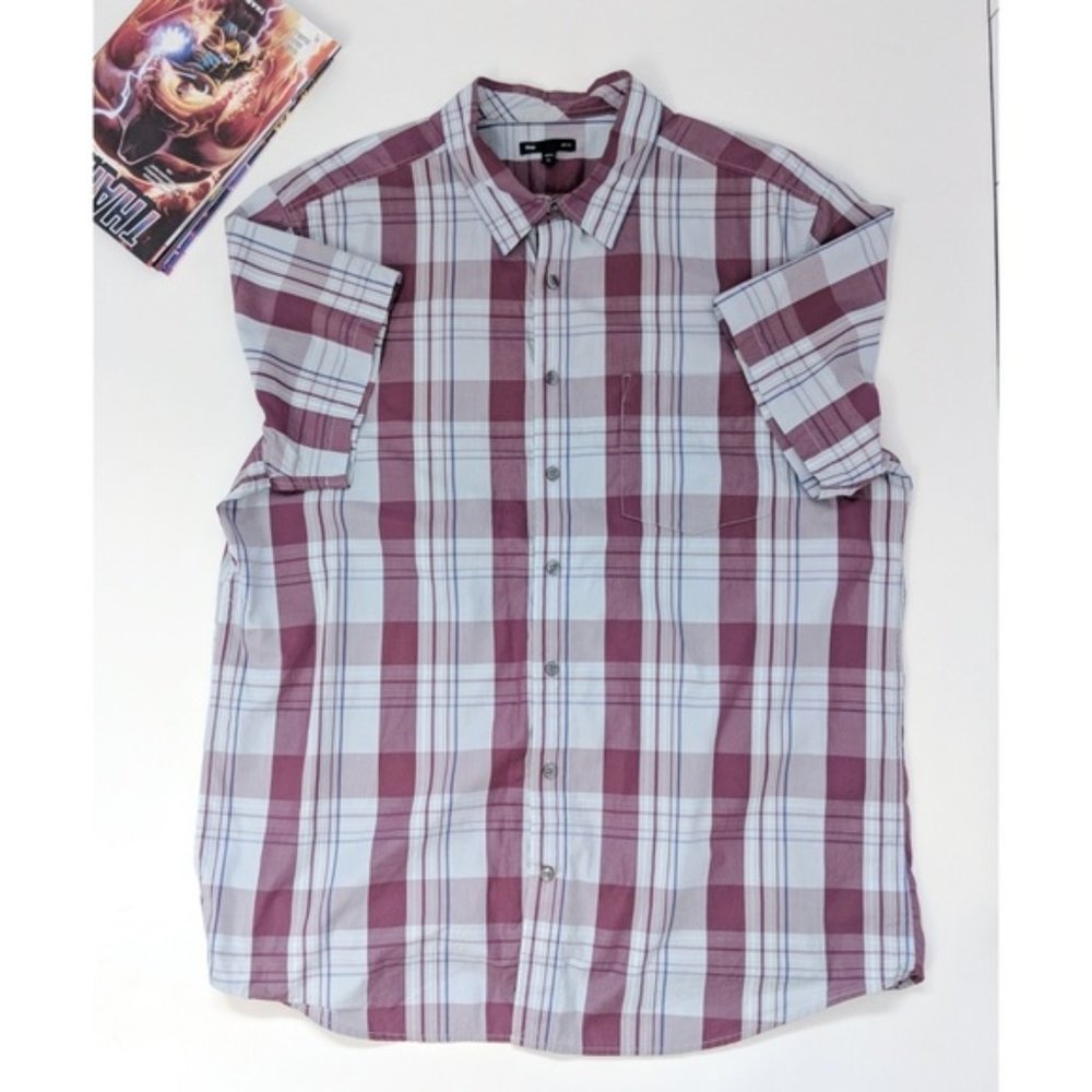 BANANA REPUBLIC Blue Plaid Button Down Shirt